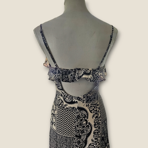 Black & Cream Pattern Maxi Dress - Picture 5 of 6